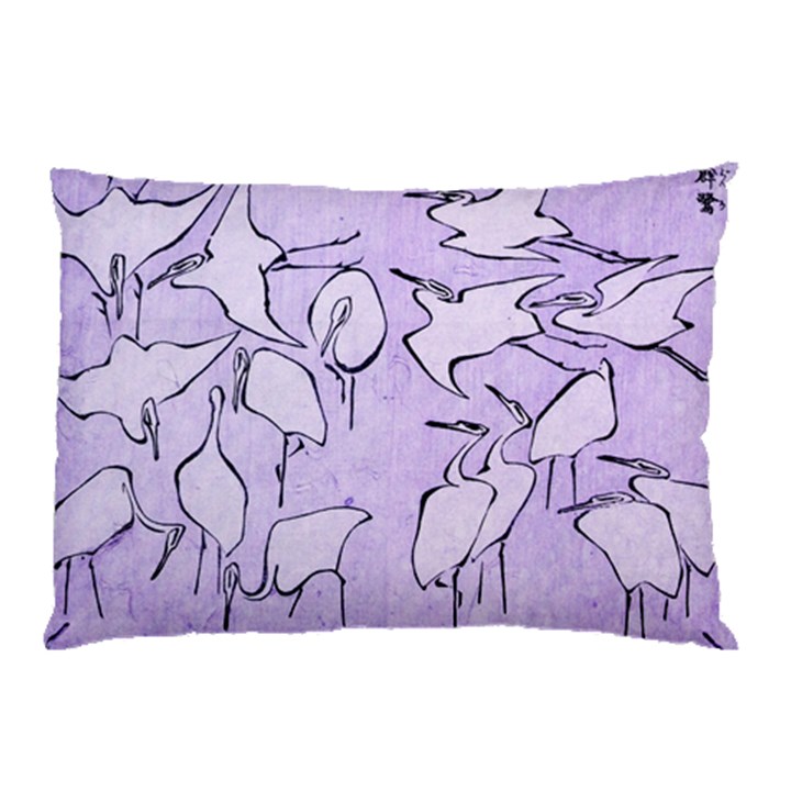 Katsushika Hokusai, Egrets from quick lessons in simplified drawing Pillow Case (Two Sides)