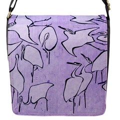 Katsushika Hokusai, Egrets From Quick Lessons In Simplified Drawing Flap Closure Messenger Bag (s) by Valentinaart