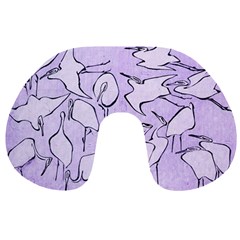 Katsushika Hokusai, Egrets From Quick Lessons In Simplified Drawing Travel Neck Pillows by Valentinaart