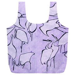 Katsushika Hokusai, Egrets From Quick Lessons In Simplified Drawing Full Print Recycle Bag (xl) by Valentinaart