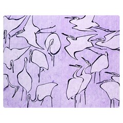 Katsushika Hokusai, Egrets From Quick Lessons In Simplified Drawing Double Sided Flano Blanket (medium)  by Valentinaart