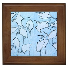 Katsushika Hokusai, Egrets From Quick Lessons In Simplified Drawing Framed Tiles by Valentinaart