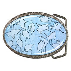 Katsushika Hokusai, Egrets From Quick Lessons In Simplified Drawing Belt Buckles by Valentinaart