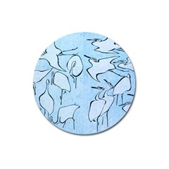 Katsushika Hokusai, Egrets From Quick Lessons In Simplified Drawing Magnet 3  (round) by Valentinaart