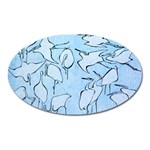 Katsushika Hokusai, Egrets from quick lessons in simplified drawing Oval Magnet Front