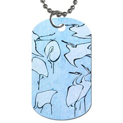 Katsushika Hokusai, Egrets From Quick Lessons In Simplified Drawing Dog Tag (two Sides) by Valentinaart