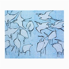 Katsushika Hokusai, Egrets From Quick Lessons In Simplified Drawing Small Glasses Cloth by Valentinaart