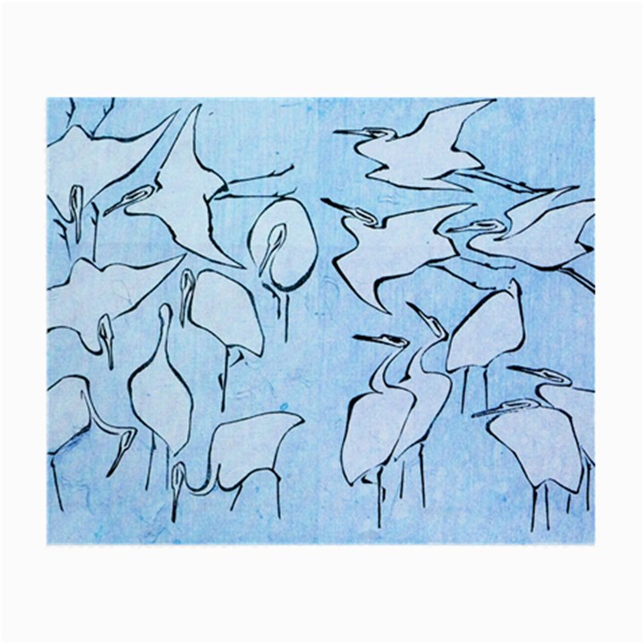 Katsushika Hokusai, Egrets from quick lessons in simplified drawing Small Glasses Cloth (2-Side)