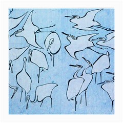 Katsushika Hokusai, Egrets From Quick Lessons In Simplified Drawing Medium Glasses Cloth by Valentinaart