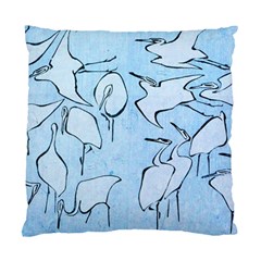 Katsushika Hokusai, Egrets From Quick Lessons In Simplified Drawing Standard Cushion Case (one Side) by Valentinaart