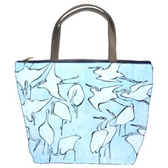 Katsushika Hokusai, Egrets From Quick Lessons In Simplified Drawing Bucket Bag by Valentinaart