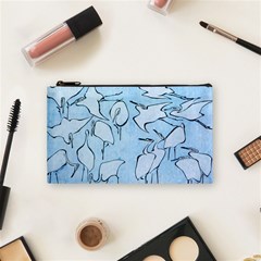 Katsushika Hokusai, Egrets From Quick Lessons In Simplified Drawing Cosmetic Bag (small) by Valentinaart