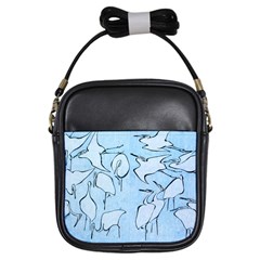 Katsushika Hokusai, Egrets From Quick Lessons In Simplified Drawing Girls Sling Bag by Valentinaart