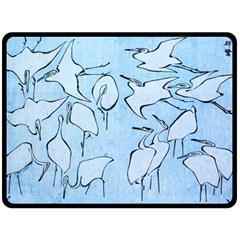 Katsushika Hokusai, Egrets From Quick Lessons In Simplified Drawing Fleece Blanket (large)  by Valentinaart