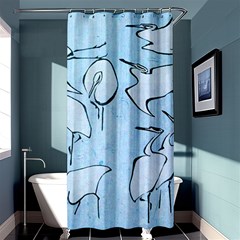 Katsushika Hokusai, Egrets From Quick Lessons In Simplified Drawing Shower Curtain 36  X 72  (stall)  by Valentinaart