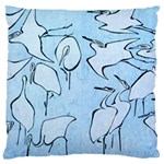 Katsushika Hokusai, Egrets from quick lessons in simplified drawing Large Cushion Case (Two Sides) Back