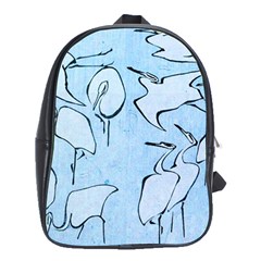 Katsushika Hokusai, Egrets From Quick Lessons In Simplified Drawing School Bag (xl) by Valentinaart