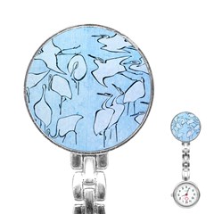 Katsushika Hokusai, Egrets From Quick Lessons In Simplified Drawing Stainless Steel Nurses Watch by Valentinaart