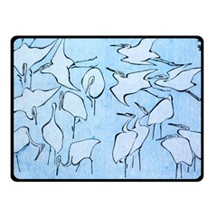 Katsushika Hokusai, Egrets From Quick Lessons In Simplified Drawing Double Sided Fleece Blanket (small)  by Valentinaart