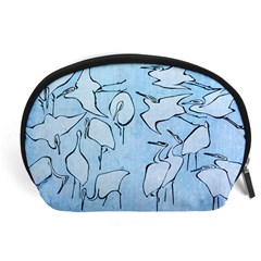 Katsushika Hokusai, Egrets From Quick Lessons In Simplified Drawing Accessory Pouch (large) by Valentinaart