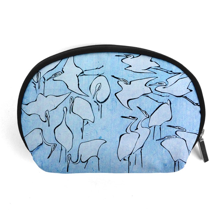 Katsushika Hokusai, Egrets from quick lessons in simplified drawing Accessory Pouch (Large)