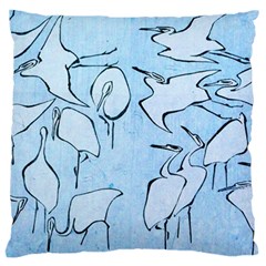 Katsushika Hokusai, Egrets From Quick Lessons In Simplified Drawing Standard Flano Cushion Case (one Side) by Valentinaart