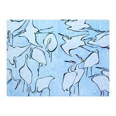 Katsushika Hokusai, Egrets From Quick Lessons In Simplified Drawing Double Sided Flano Blanket (mini)  by Valentinaart