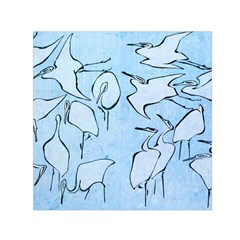 Katsushika Hokusai, Egrets From Quick Lessons In Simplified Drawing Small Satin Scarf (square) by Valentinaart