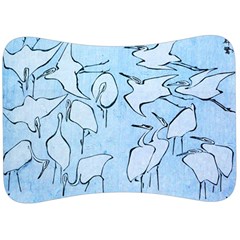 Katsushika Hokusai, Egrets From Quick Lessons In Simplified Drawing Velour Seat Head Rest Cushion by Valentinaart