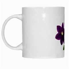 Purple Star Clematis - Vintage Design White Mugs by WensdaiAmbrose