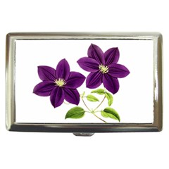 Purple Star Clematis - Vintage Design Cigarette Money Case by WensdaiAmbrose