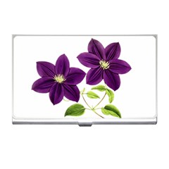 Purple Star Clematis - Vintage Design Business Card Holder by WensdaiAmbrose