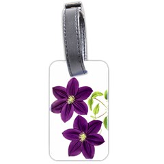 Purple Star Clematis - Vintage Design Luggage Tags (two Sides) by WensdaiAmbrose