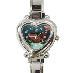 Awesome Mechanical Whale In The Deep Ocean Heart Italian Charm Watch by FantasyWorld7