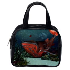 Awesome Mechanical Whale In The Deep Ocean Classic Handbag (one Side) by FantasyWorld7