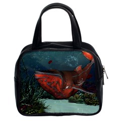 Awesome Mechanical Whale In The Deep Ocean Classic Handbag (two Sides) by FantasyWorld7