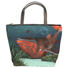 Awesome Mechanical Whale In The Deep Ocean Bucket Bag by FantasyWorld7