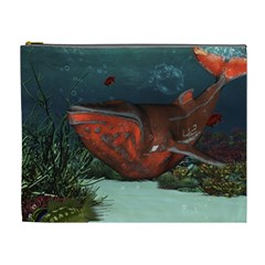 Awesome Mechanical Whale In The Deep Ocean Cosmetic Bag (xl) by FantasyWorld7