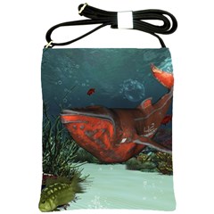 Awesome Mechanical Whale In The Deep Ocean Shoulder Sling Bag by FantasyWorld7