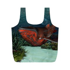 Awesome Mechanical Whale In The Deep Ocean Full Print Recycle Bag (m) by FantasyWorld7