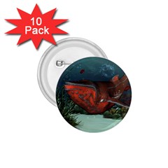 Awesome Mechanical Whale In The Deep Ocean 1 75  Buttons (10 Pack) by FantasyWorld7