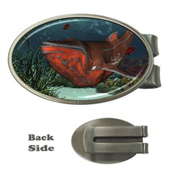 Awesome Mechanical Whale In The Deep Ocean Money Clips (oval)  by FantasyWorld7