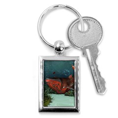 Awesome Mechanical Whale In The Deep Ocean Key Chains (rectangle)  by FantasyWorld7