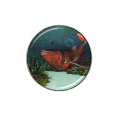 Awesome Mechanical Whale In The Deep Ocean Hat Clip Ball Marker by FantasyWorld7