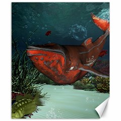 Awesome Mechanical Whale In The Deep Ocean Canvas 8  X 10  by FantasyWorld7