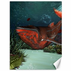 Awesome Mechanical Whale In The Deep Ocean Canvas 36  X 48  by FantasyWorld7