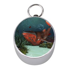 Awesome Mechanical Whale In The Deep Ocean Mini Silver Compasses by FantasyWorld7