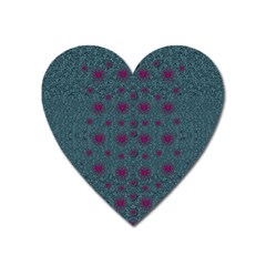 Lovely Ornate Hearts Of Love Heart Magnet by pepitasart