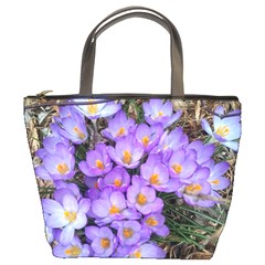 Signs Of Spring Purple Crocua Bucket Bag by Riverwoman