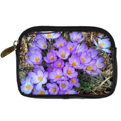 Signs Of Spring Purple Crocua Digital Camera Leather Case by Riverwoman